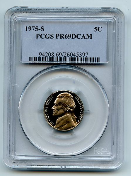 1975 S 5C Jefferson Nickel Proof PCGS PR69DCAM