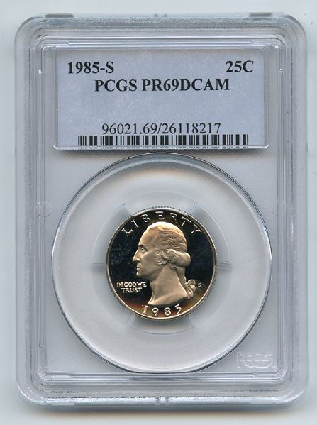 1985 S 25C Washington Quarter Proof PCGS PR69DCAM