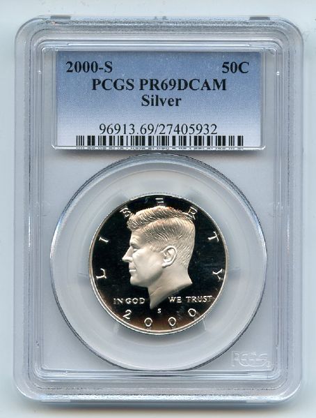 2000 S 50C Silver Kennedy Half Dollar PCGS PR69DCAM