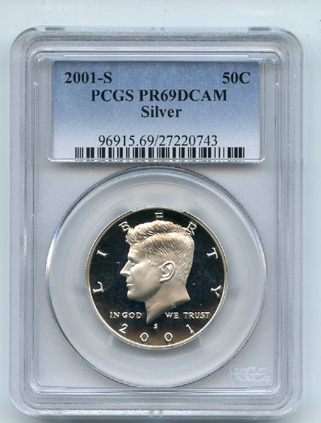 2001 S 50C Silver Kennedy Half Dollar PCGS PR69DCAM