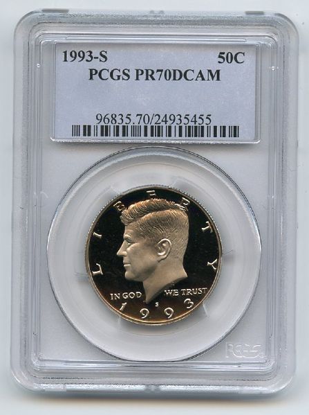 1993 S 50C Kennedy Half Dollar Proof PCGS PR70DCAM