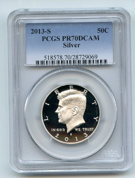 2013 S 50C Silver Kennedy Half Dollar PCGS PR70DCAM