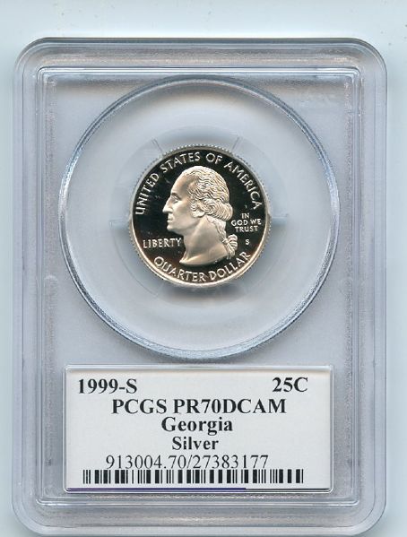 1999 S 25C Silver Georgia Quarter PCGS PR70DCAM