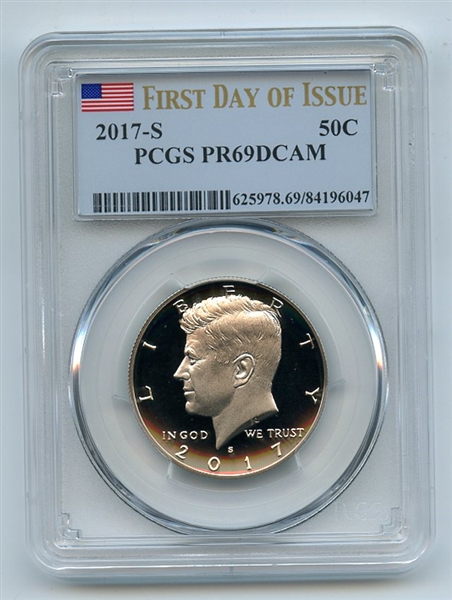 2017 S 50C Kennedy Half Dollar PCGS PR69DCAM First Day of Issue