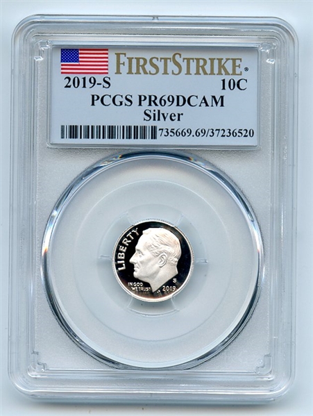 2019 S 10C Silver Roosevelt Dime PCGS PR69DCAM First Strike