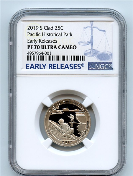 2019 S 25C Clad War In the Pacific Quarter NGC PF70UCAM Early Releases