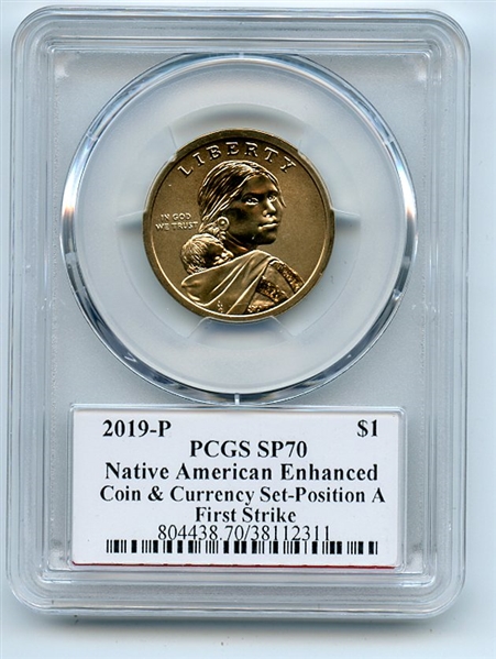 2019 P $1 Sacagawea Dollar Coin Currency Pos A PCGS SP70 Thomas Cleveland Arrows