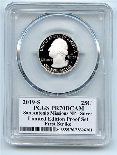 2019 S 25C Silver San Ant Quarter Limited Ed PCGS PR70DCAM FS Cleveland Arrows