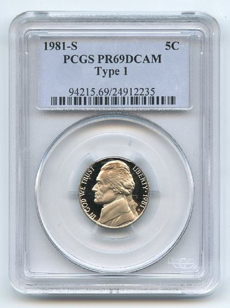 1981 S 5C Jefferson Nickel Proof PCGS PR69DCAM