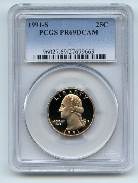 1991 S 25C Washington Quarter Proof PCGS PR69DCAM