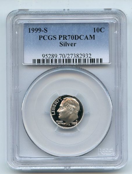 1999 S 10C Silver Roosevelt Dime PCGS PR70DCAM