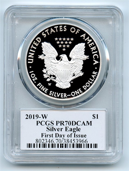 2019 W $1 Proof American Silver Eagle PCGS PR70DCAM First Day Issue Fred Haise