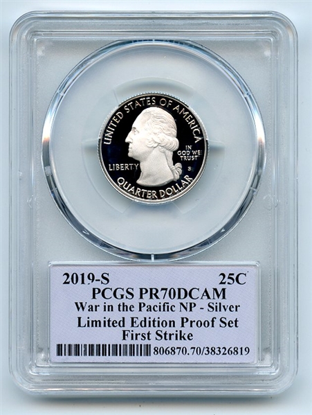 2019 S 25C Silver War Pacific Quarter Limited Ed PCGS PR70DCAM Cleveland Native