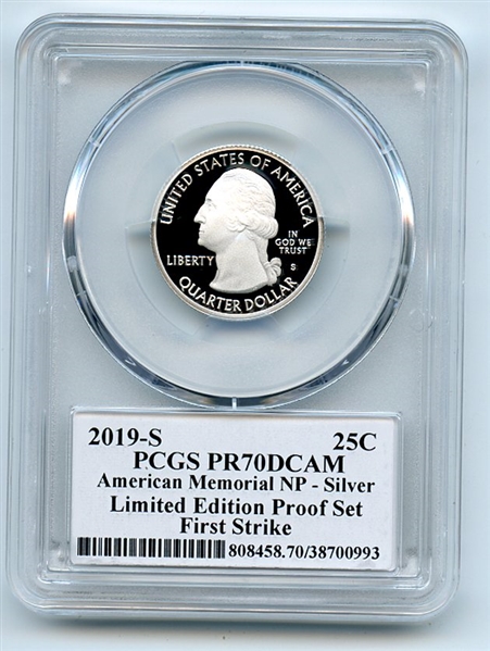 2019 S 25C Silver American Mem Quarter Limited Edition PCGS PR70DCAM Len Buckley