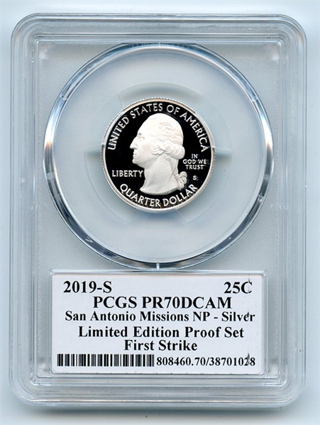 2019 S 25C Silver San Antonio Quarter Limited Edition PCGS PR70DCAM FS Buckley