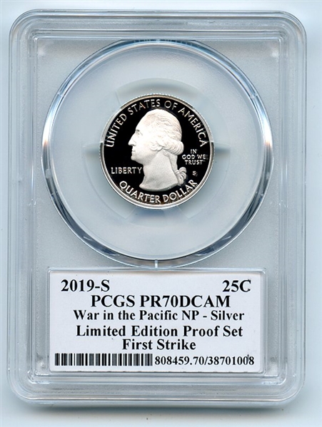 2019 S 25C Silver War in Pacific Quarter Limited Edition PCGS PR70DCAM Buckley