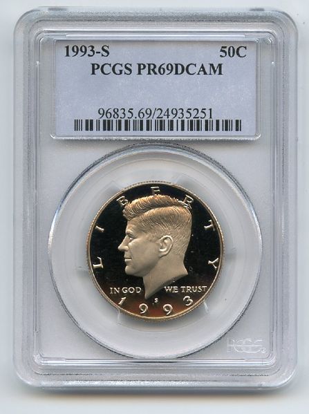 1993 S 50C Kennedy Half Dollar Proof PCGS PR69DCAM