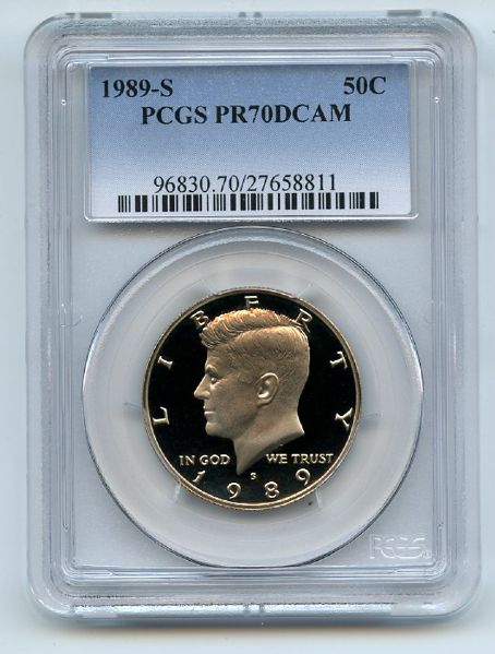 1989 S 50C Kennedy Half Dollar Proof PCGS PR70DCAM