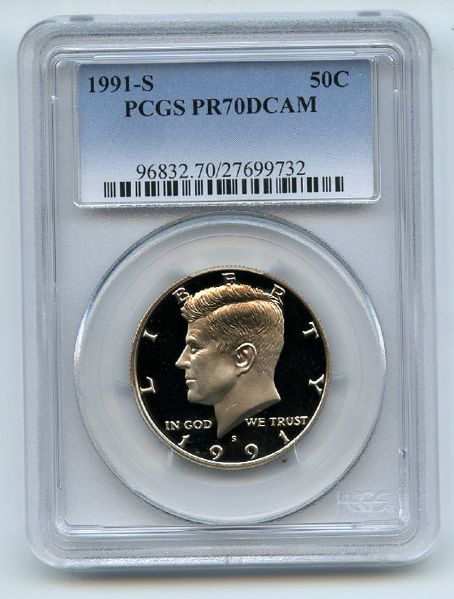 1991 S 50C Kennedy Half Dollar Proof PCGS PR70DCAM