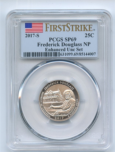 2017 S 25C Frederick Douglass Quarter Enhanced PCGS SP69 First Strike