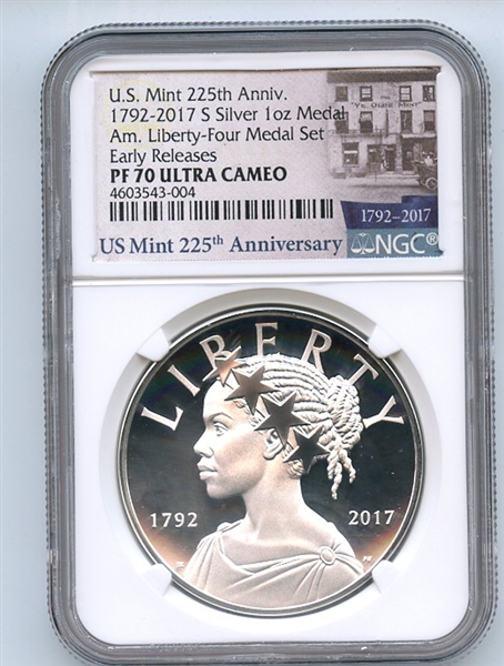 2017 S Silver American Liberty Medal NGC PF70UCAM Early Releases
