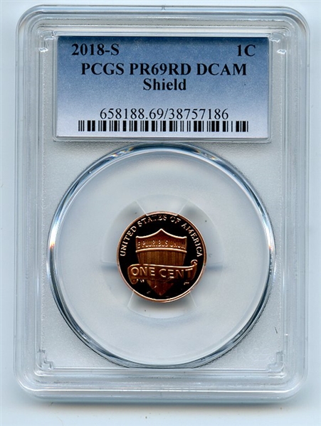 2018 S 1C Lincoln Cent PCGS PR69DCAM