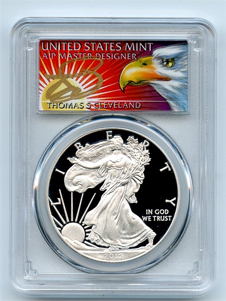 2012 W $1 Proof American Silver Eagle 1oz PCGS PR69DCAM Thomas Cleveland Eagle