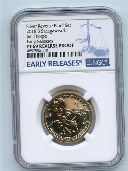 2018 S $1 Reverse Proof 50th Anniversary Sacagawea Dollar NGC PR69 ER