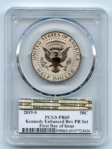 2019 S 50C Kennedy Half Dollar Apollo Enhanced Reverse Proof Set PCGS PR69 FDOI