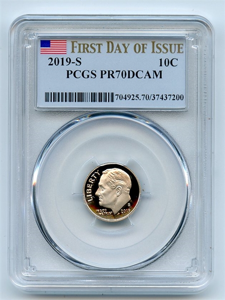 2019 S 10C Clad Roosevelt Dime PCGS PR70DCAM First Day of Issue FDOI