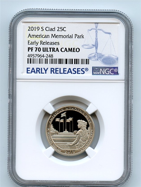 2019 S 25C Clad American Memorial Quarter NGC PF70UCAM Early Releases