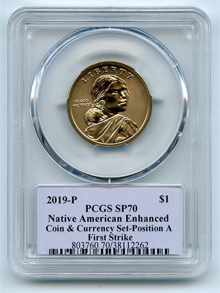 2019 P $1 Sacagawea Dollar Coin Currency Pos A PCGS SP70 Thomas Cleveland Native