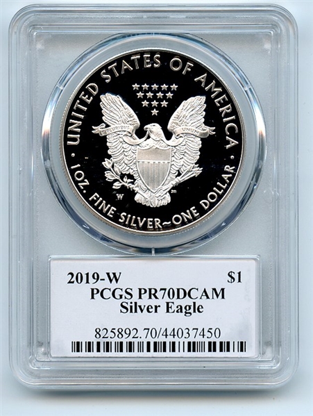2019 W $1 Proof American Silver Eagle 1oz PCGS PR70DCAM Leonard Buckley