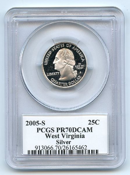 2005 S 25C Silver West Virginia Quarter PCGS PR70DCAM