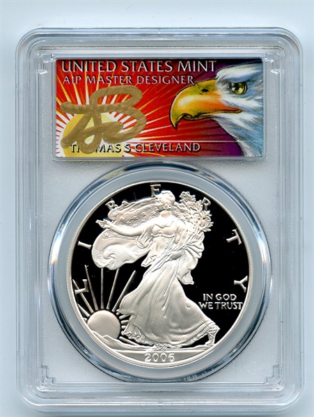 2006 W $1 Proof American Silver Eagle 1oz PCGS PR69DCAM Thomas Cleveland Eagle