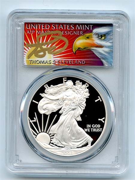 2008 W $1 Proof American Silver Eagle 1oz PCGS PR69DCAM Thomas Cleveland Eagle