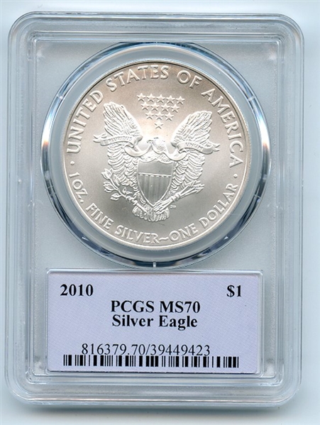 2010 $1 American Silver Eagle Dollar PCGS MS70 Thomas Cleveland Native