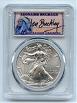 2019 $1 American Silver Eagle 1oz PCGS MS70 FDOI Leonard Buckley