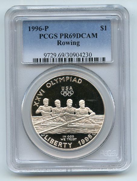 1996 P $1 Rowing Silver Commemorative Dollar PCGS PR69DCAM