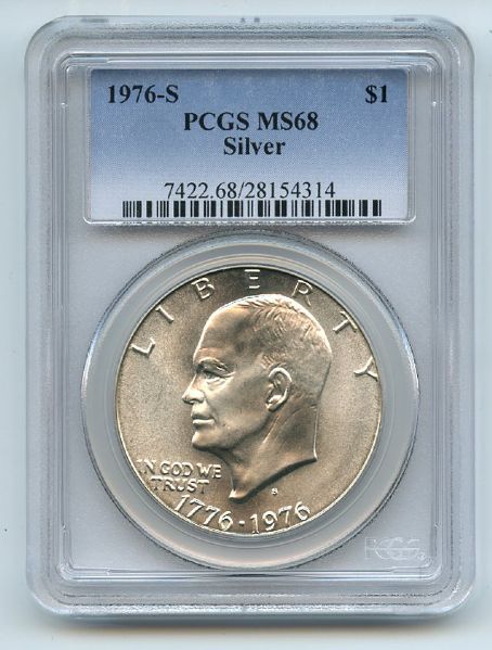 1976 S $1 Silver Ike Eisenhower Dollar PCGS MS68