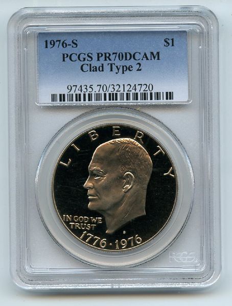 1976 S $1 T2 Ike Eisenhower Dollar Proof PCGS PR70DCAM