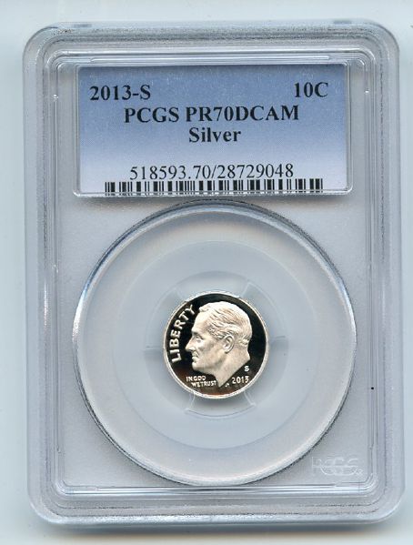 2013 S 10C Silver Roosevelt Dime PCGS PR70DCAM