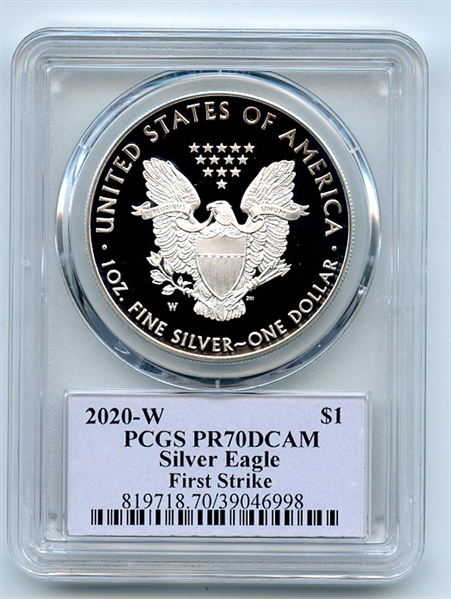 2020 W $1 Proof Silver Eagle PCGS PR70DCAM First Strike Cleveland Native