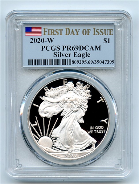2020 W $1 Proof Silver Eagle PCGS PR69DCAM First Day of Issue FDOI
