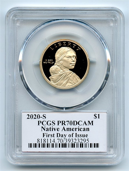 2020 S $1 Sacagawea Dollar PCGS PR70DCAM FDOI Thomas Cleveland Arrows