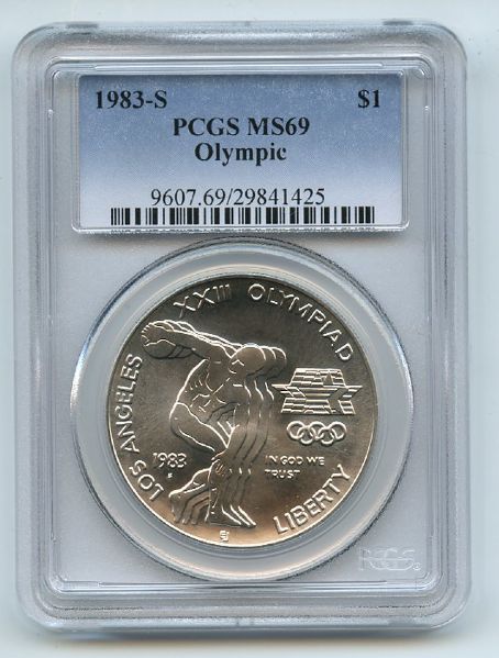 1983 S $1 Olympic Silver Commemorative Dollar PCGS MS69
