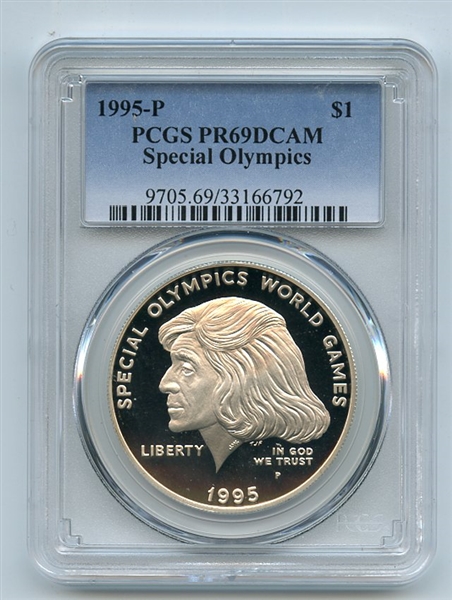 1995 P $1 Special Olympics Silver Commemorative Dollar PCGS PR69DCAM