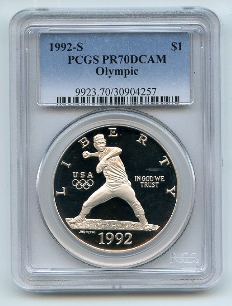 1992 S $1 Olympic Silver Commemorative Dollar PCGS PR70DCAM