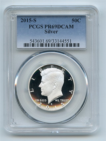 2015 S 50C Silver Kennedy Half Dollar PCGS PR69DCAM