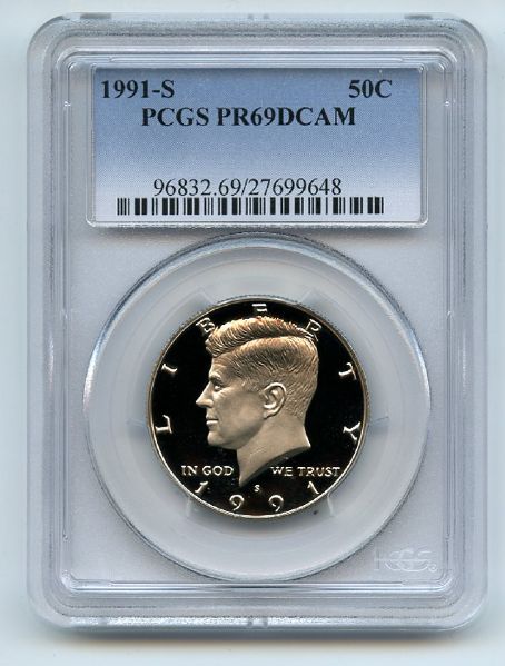 1991 S 50C Kennedy Half Dollar Proof PCGS PR69DCAM